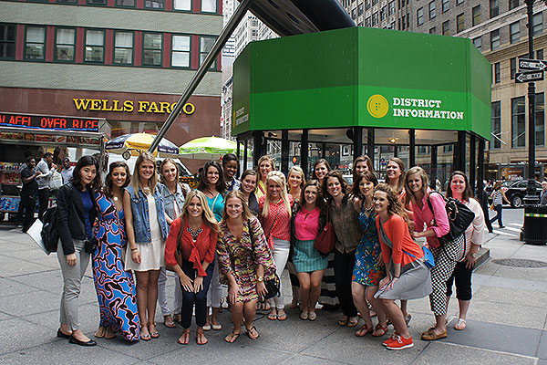 students posing in New York City